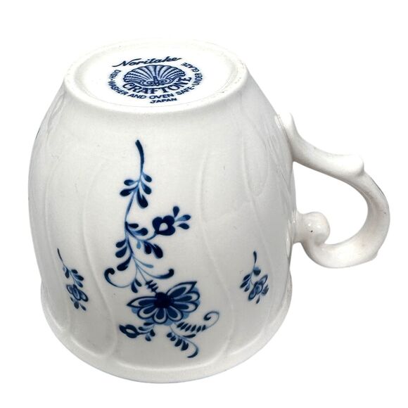 Vintage Noritake Craftone Tea Cups Lot of 5 Porcelain Blue White Floral - Picture 7 of 9
